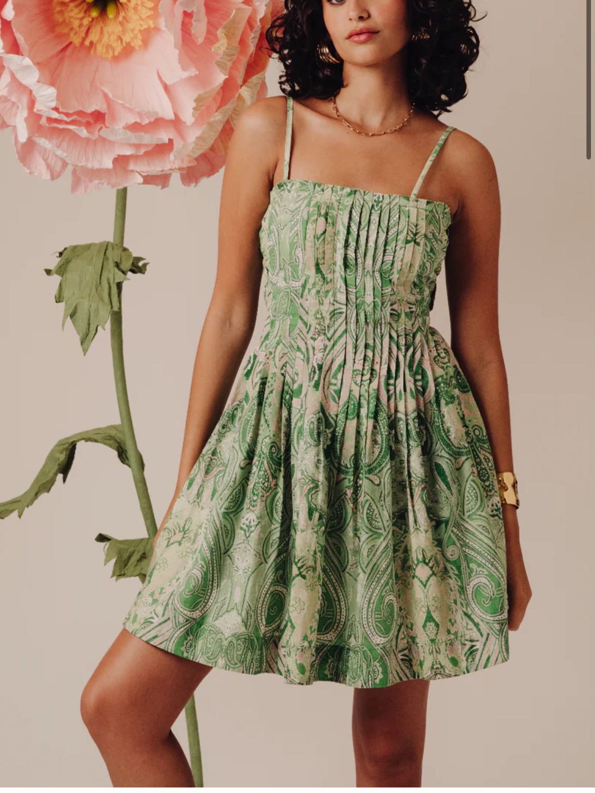 green mini dress