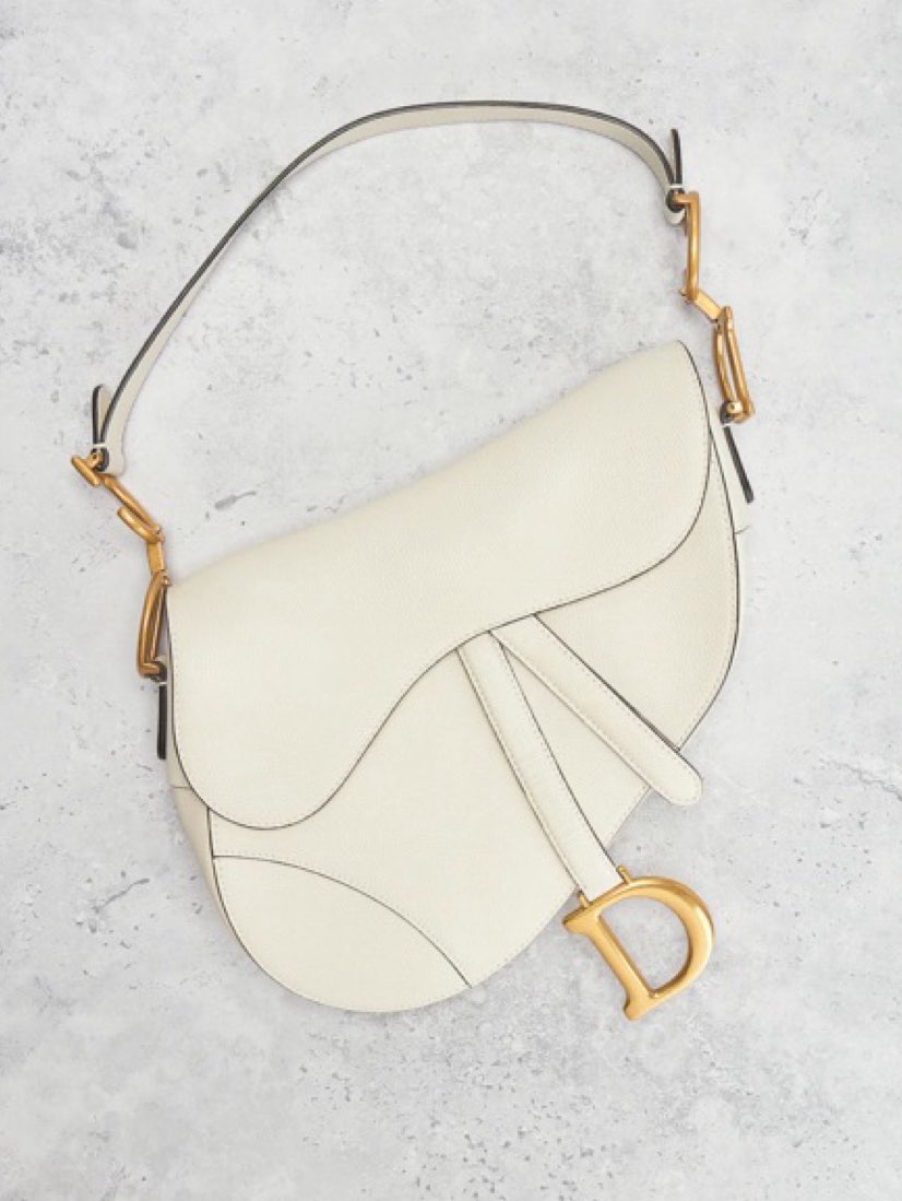 Cream Dior Saddle Bag