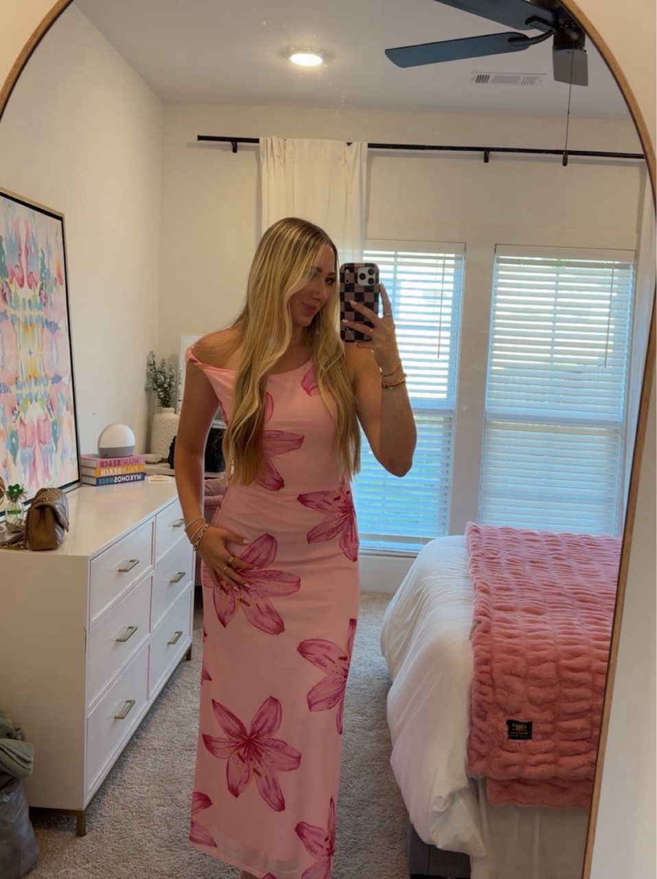 Pink Floral Maxi Dress