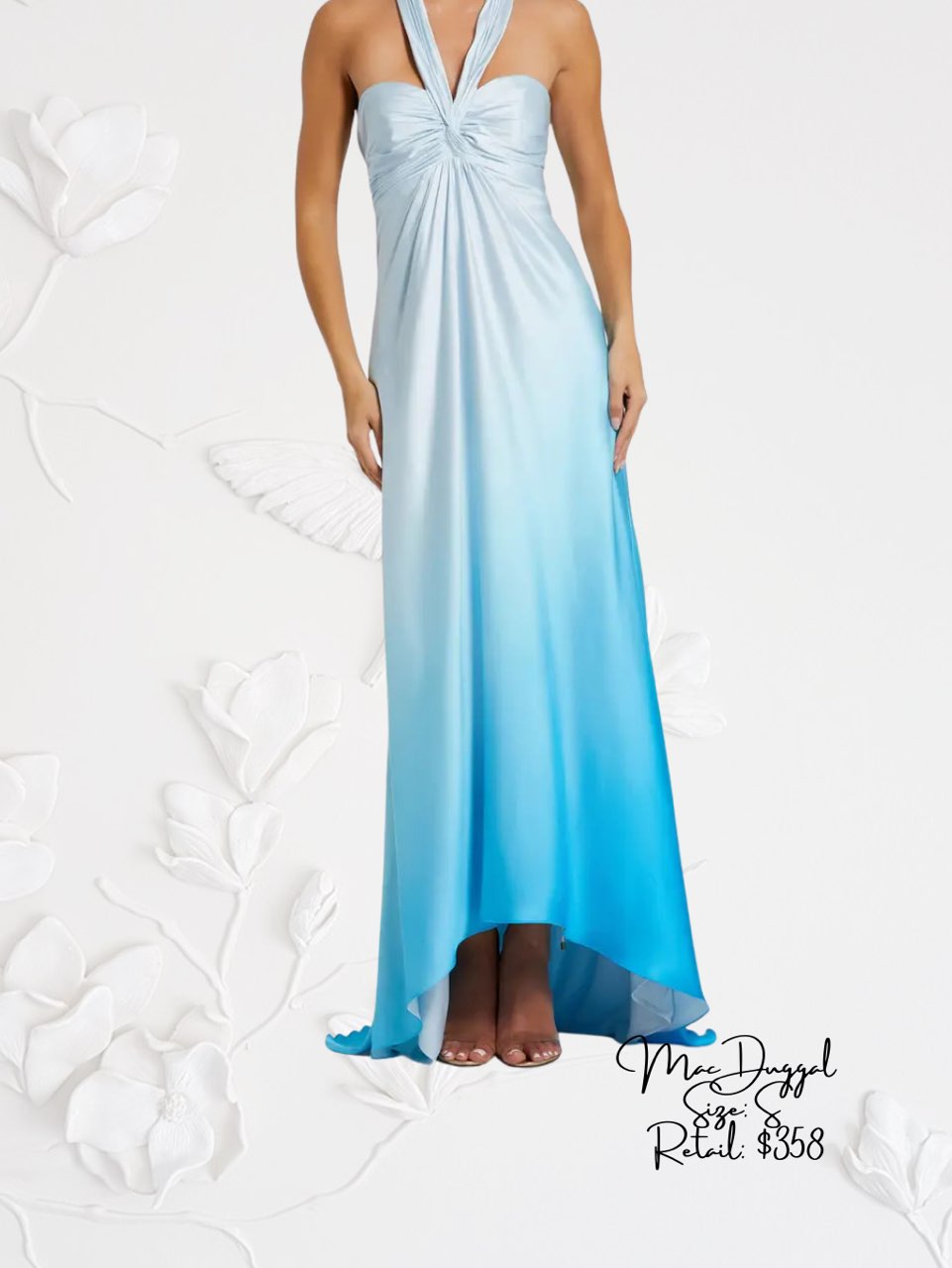 Blue Ombre Halter Maxi Dress