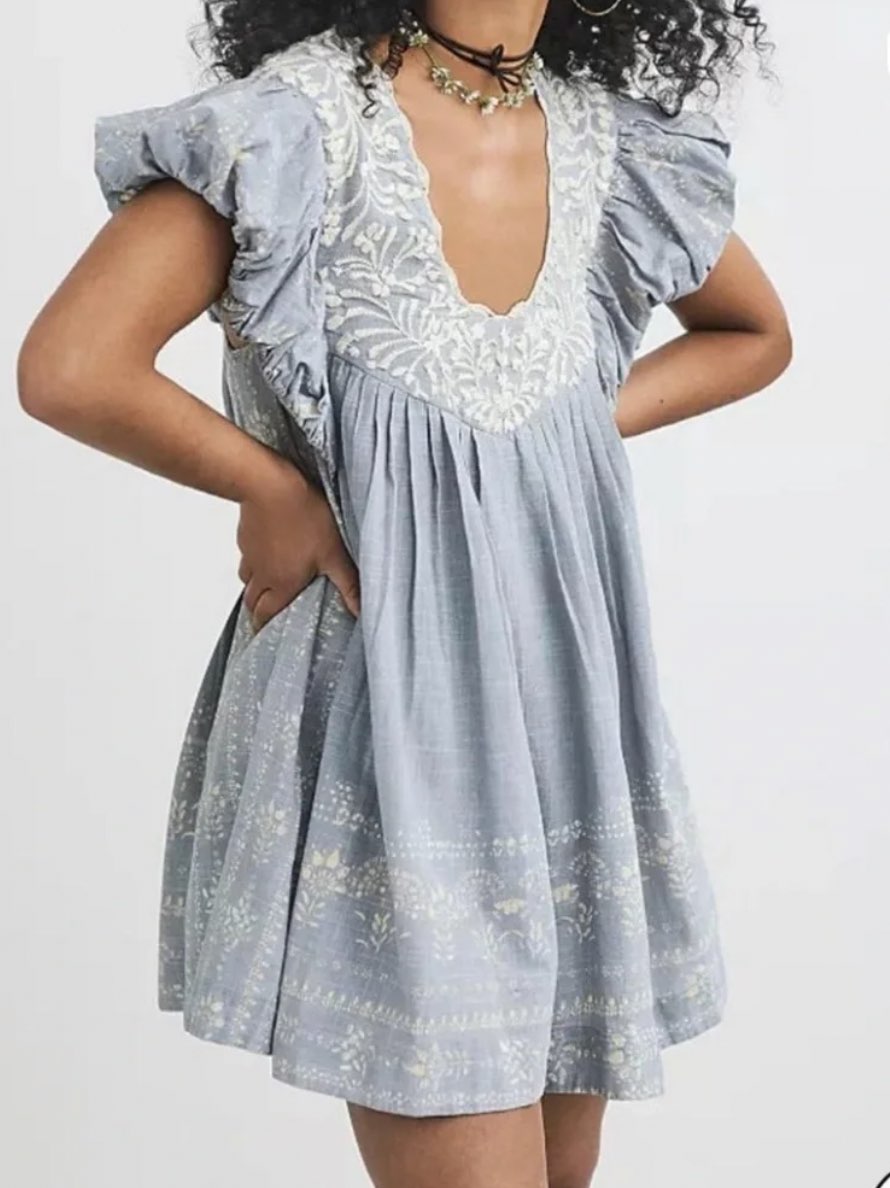 Free People Blue Romper