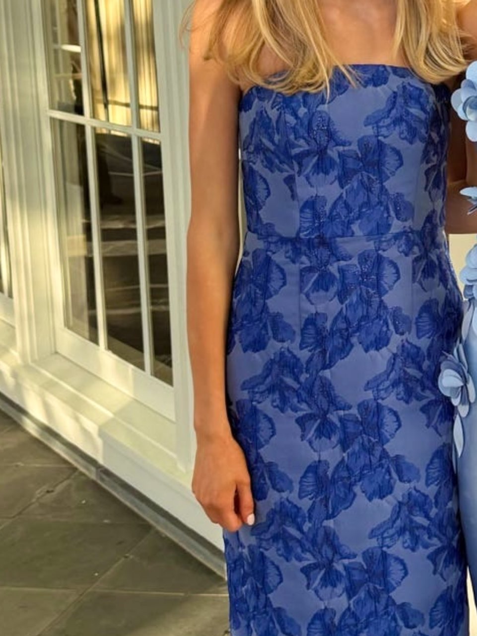 No clue Blue floral formal dress