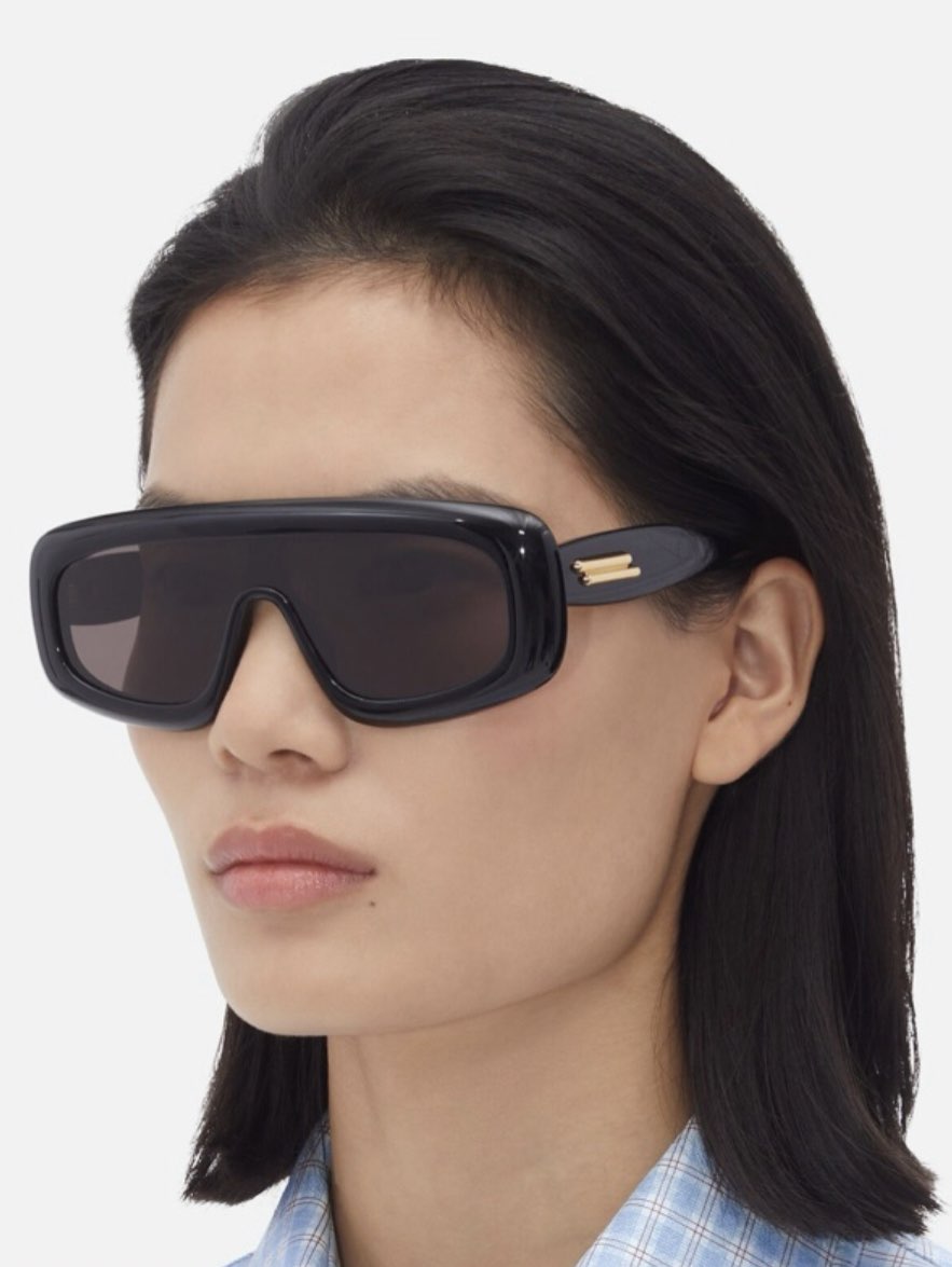 Bottega Veneta Black Shield Sunglasses