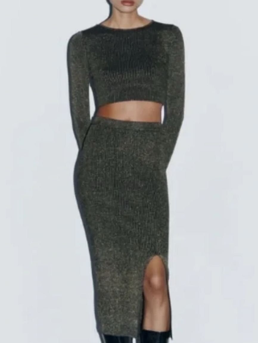 Zara knitted sparkly set