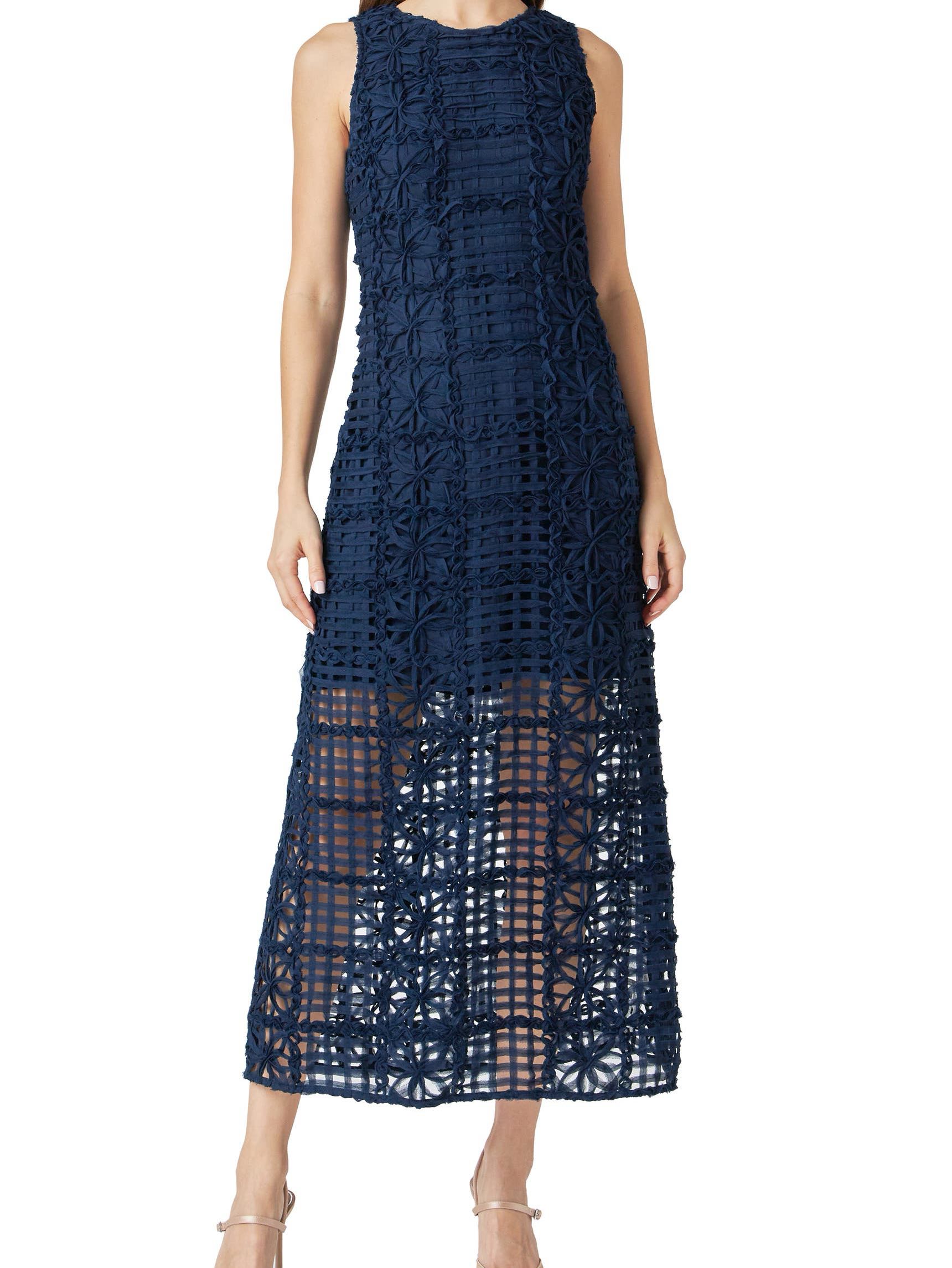 Textured Sleeveless Maxi Dress