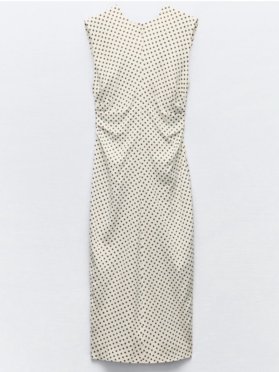 Brown Polka Dot Midi Dress