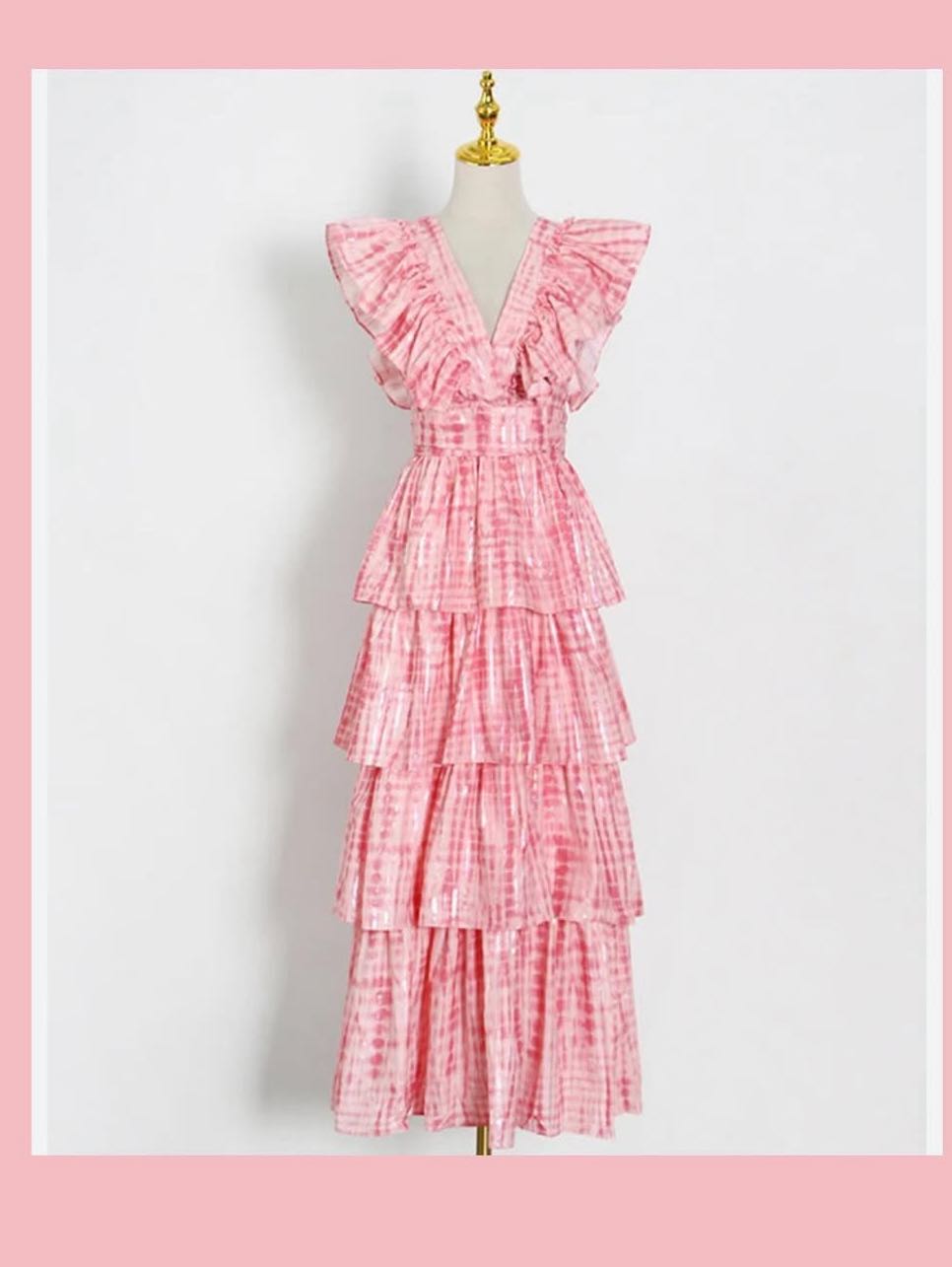 Pink ruffle dress