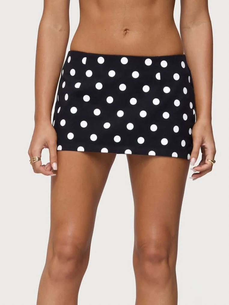 Black Polka Dot Mini Skirt