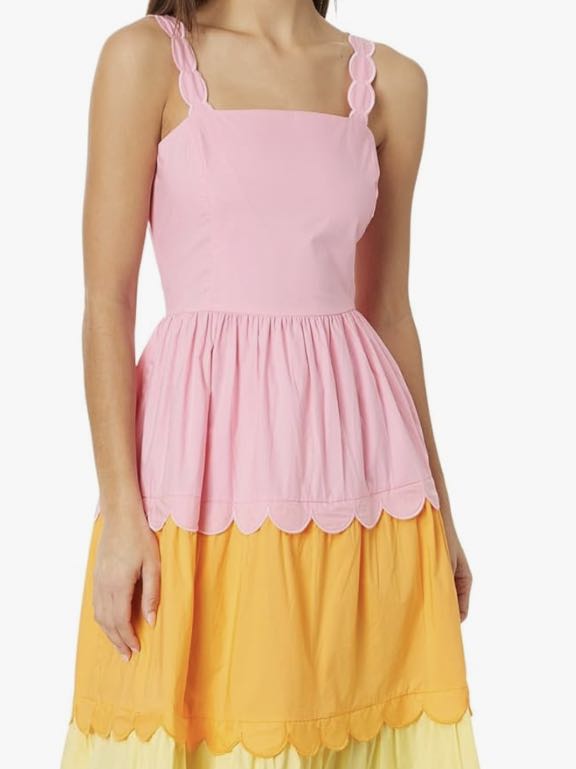 Colorblock Scallop Dress
