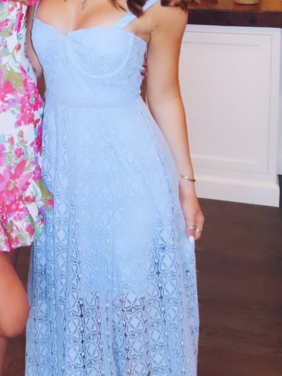 Light Blue Lace Maxi Dress