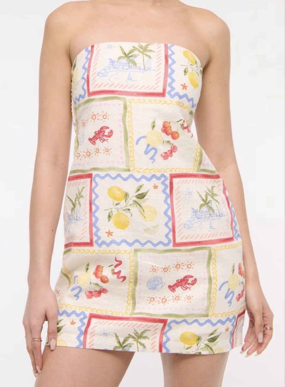 The A&F Scarlett Strapless Linen Blend Skort