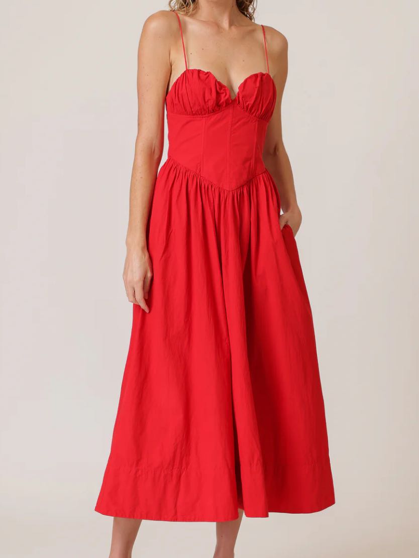 Red maxi dress