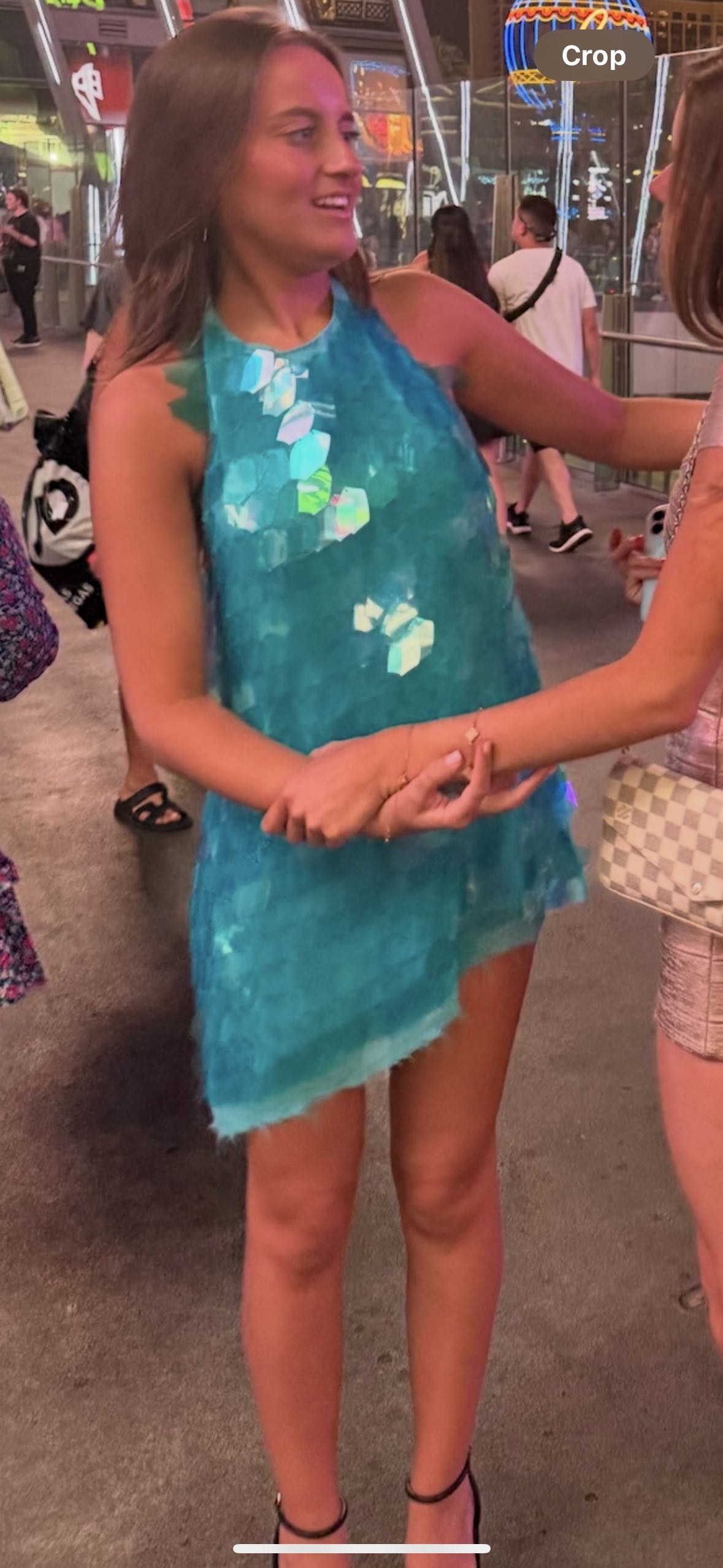 Blue Sequin Mini Dress