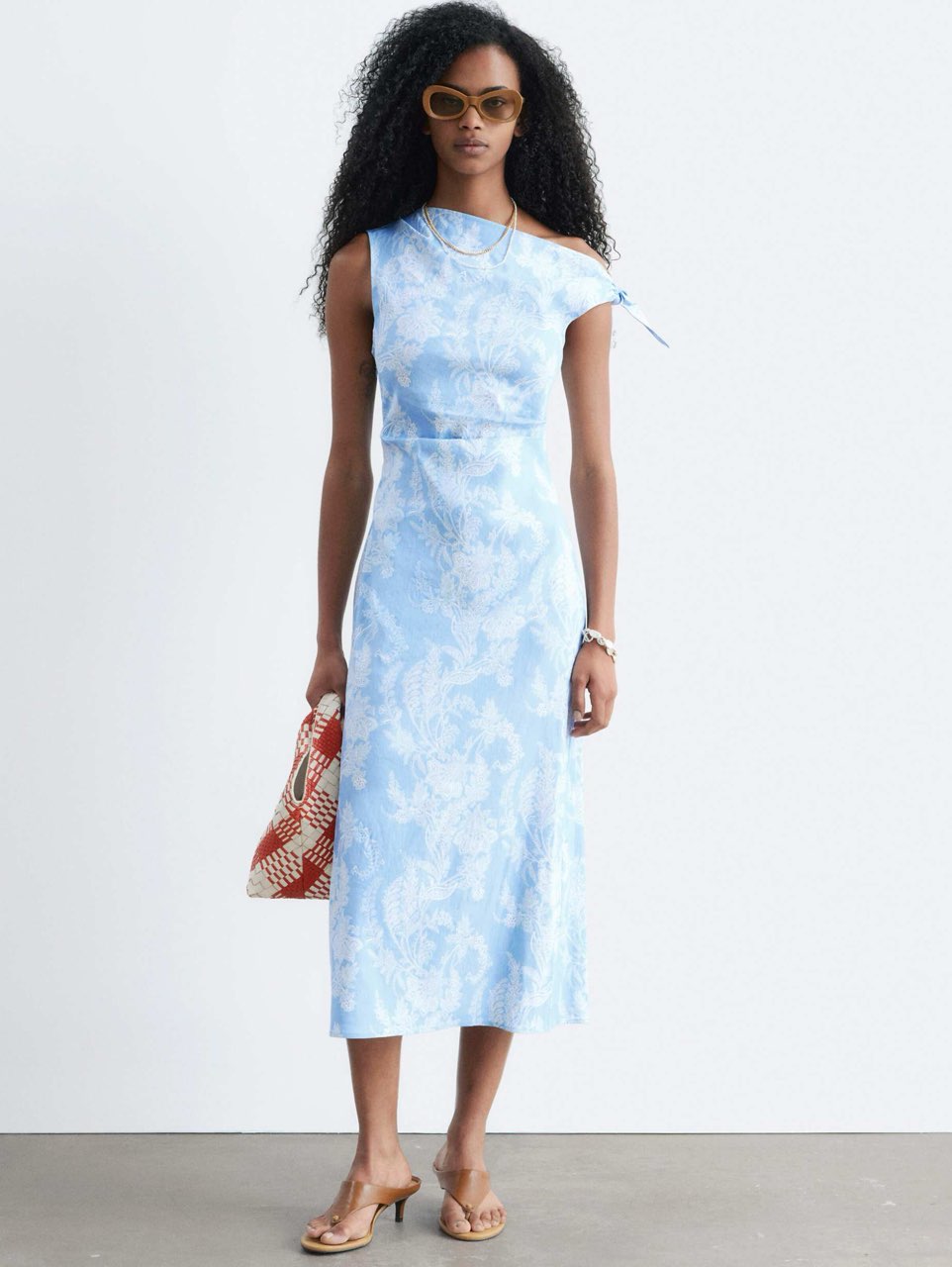MIDI asymmetrical blue dress