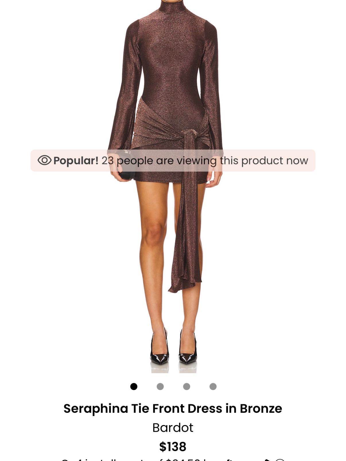 Seraphina Tie Front Dress in Bronze