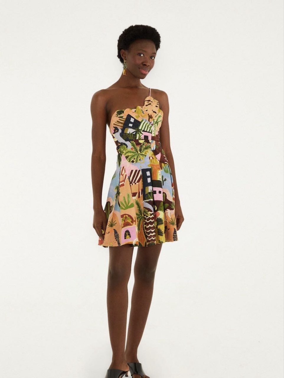 Multicolor Tropical Painting Dress