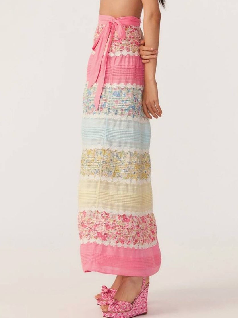Patchwork Floral Maxi Skirt
