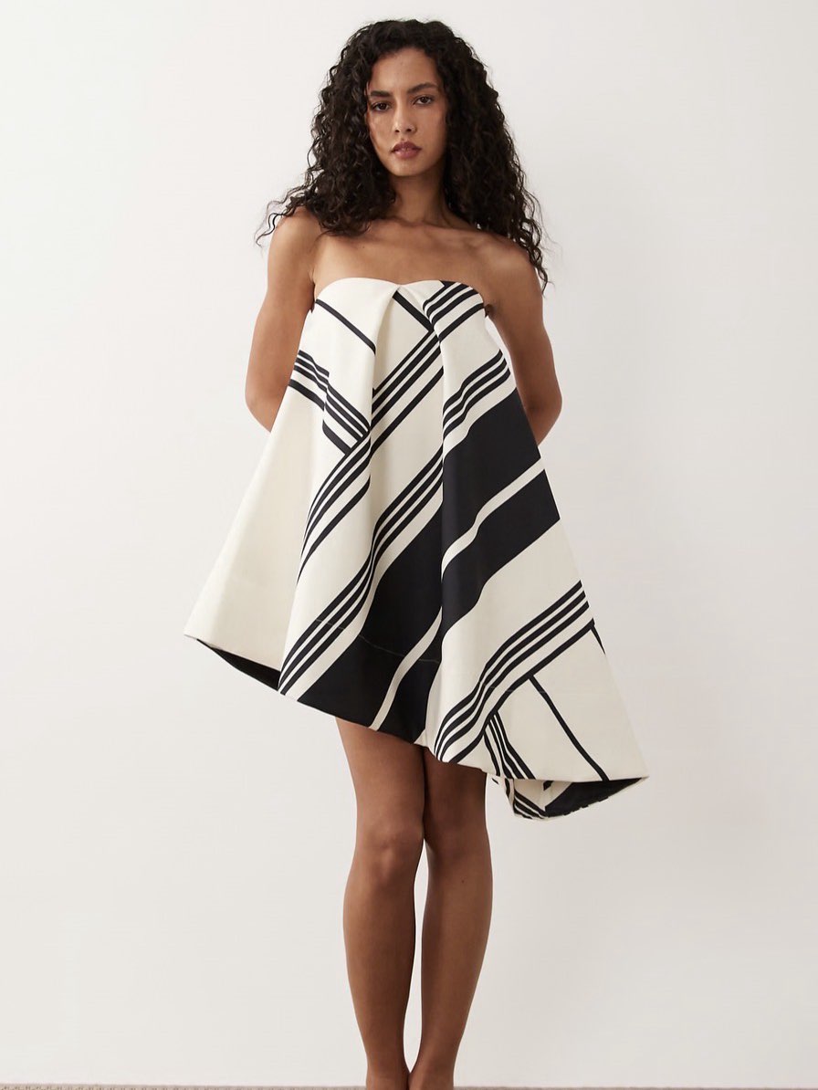 Aje Mimosa Strapless Mini Dress
