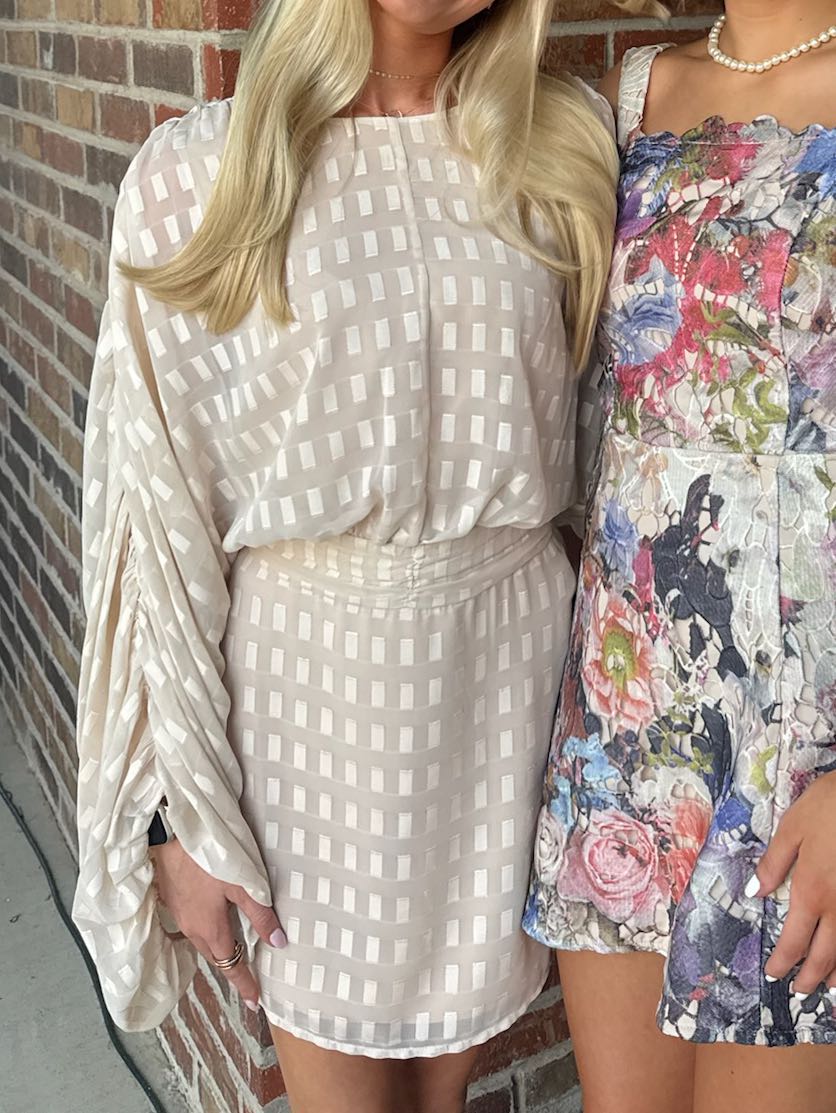 House of Harlow x Revolve cream dress
