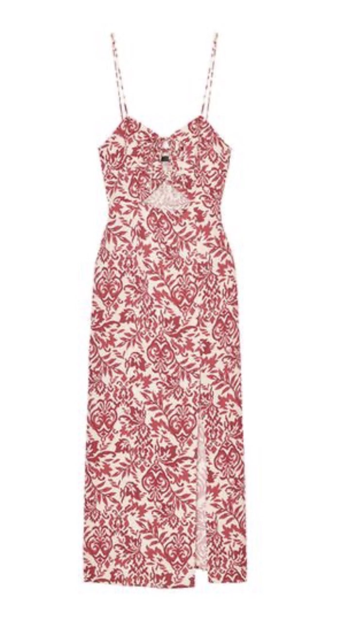 Zara Printed Strappless Tulle Dress