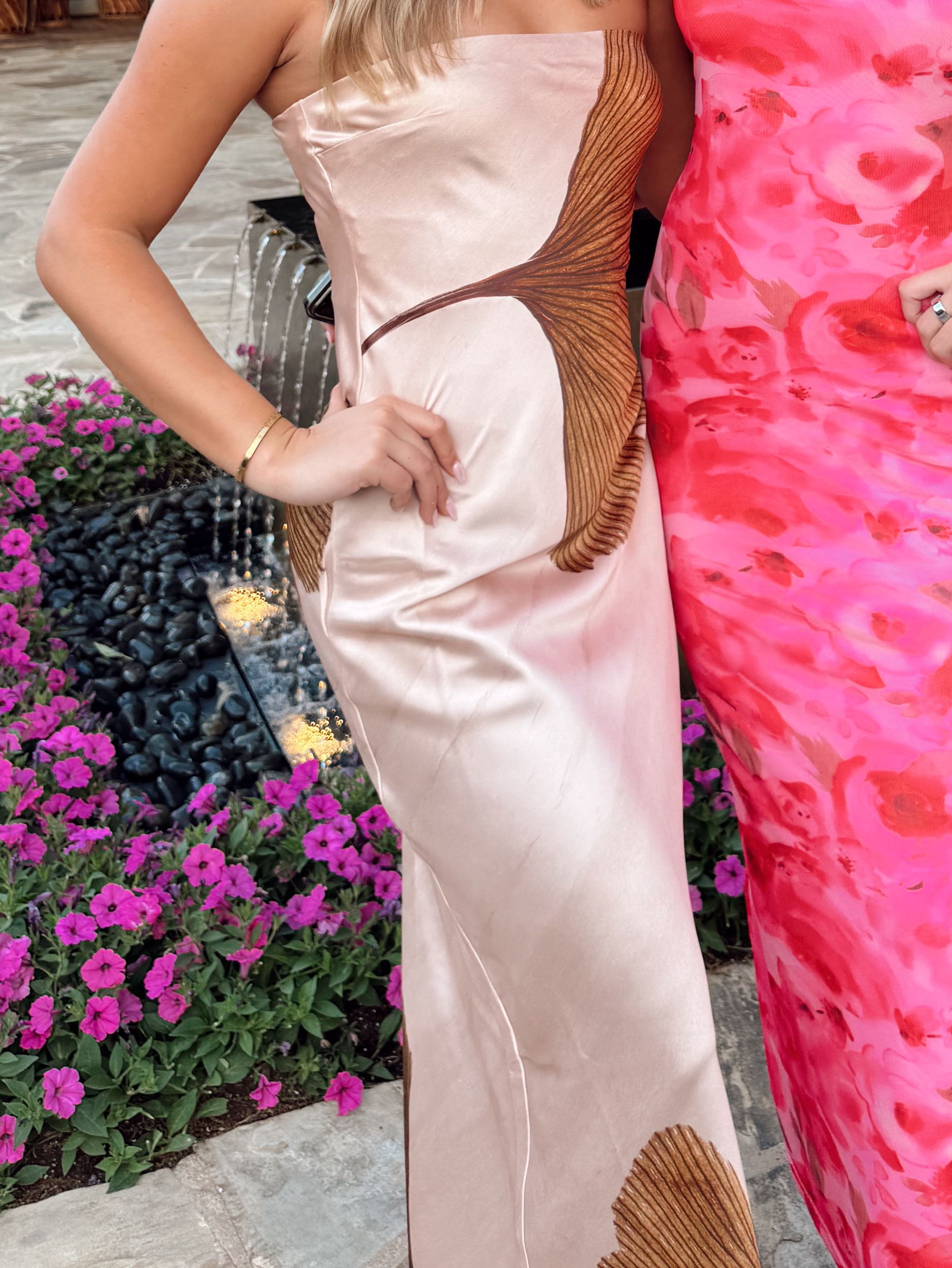 Satin Strapless Maxi Dress