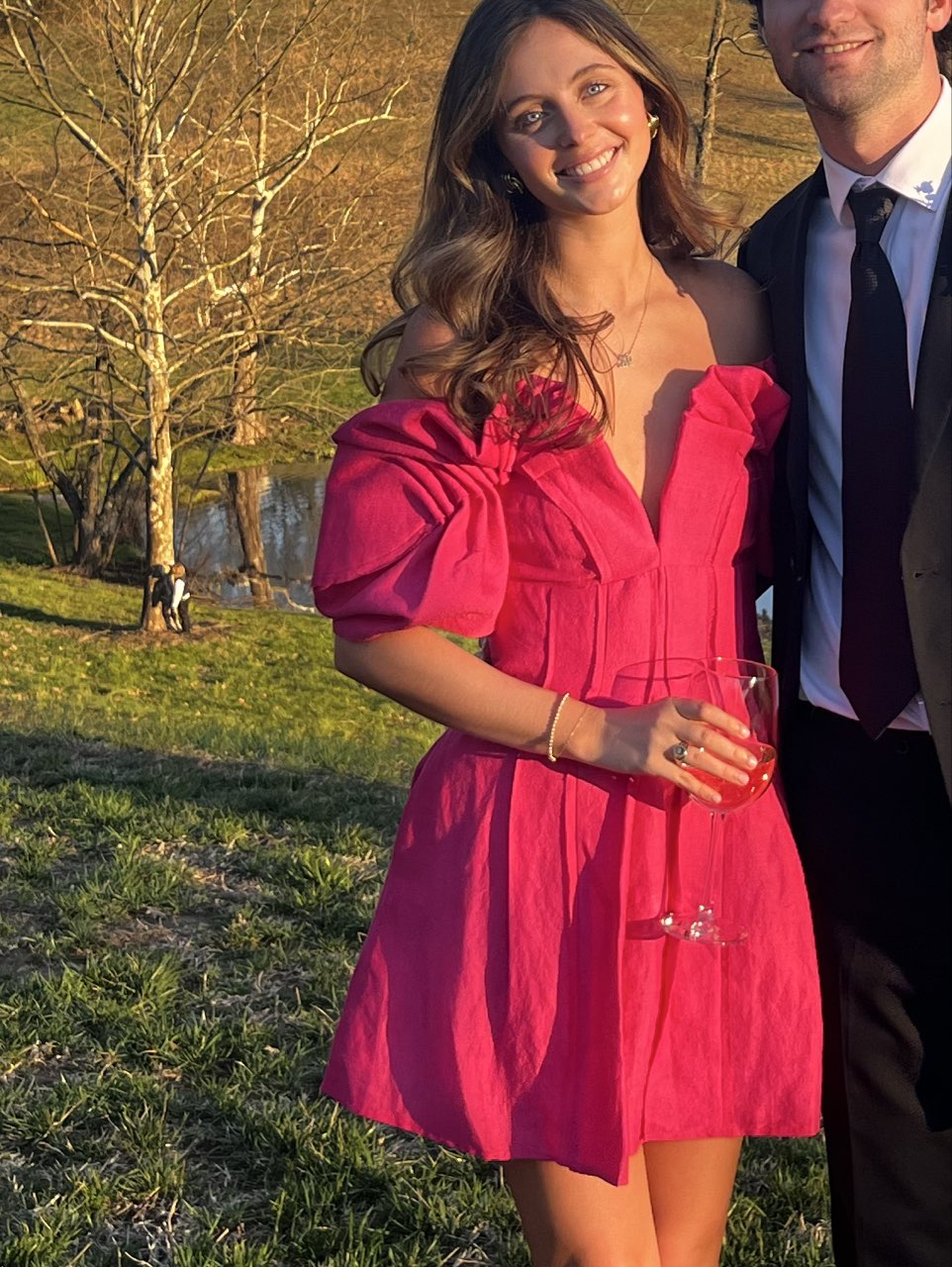 Hot Pink Off-Shoulder Mini Dress