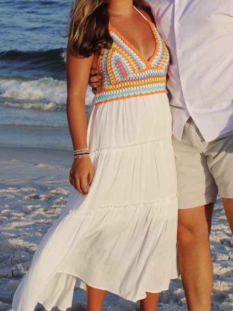 Maxi white / colorful top!
