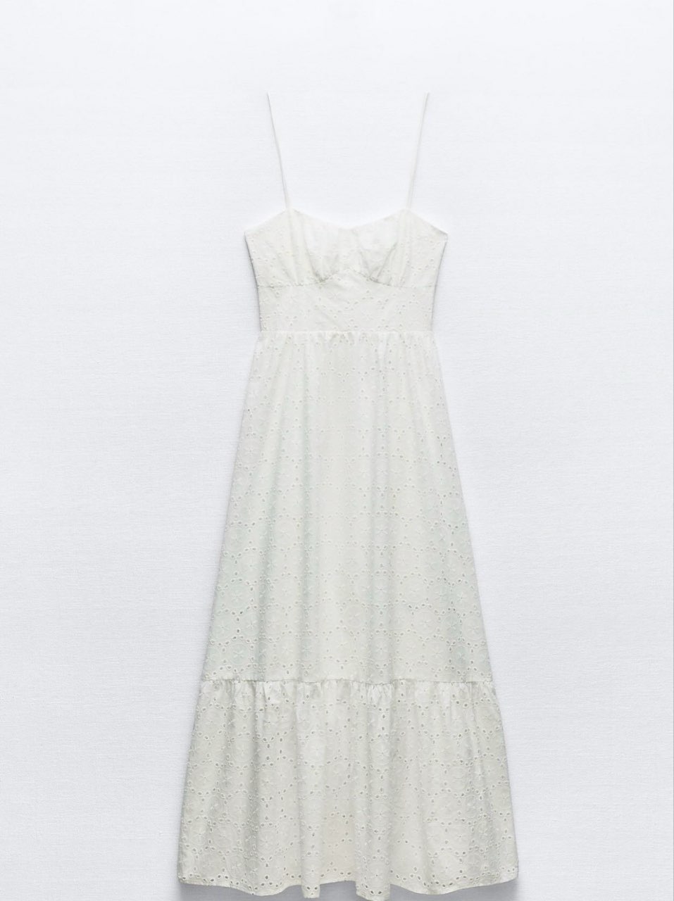 openwork embroidery midi dress