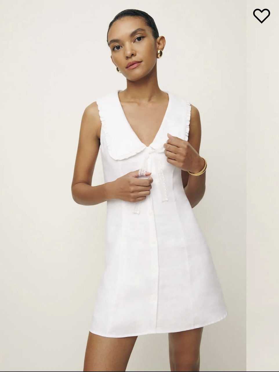 White Collared Sleeveless Mini Dress