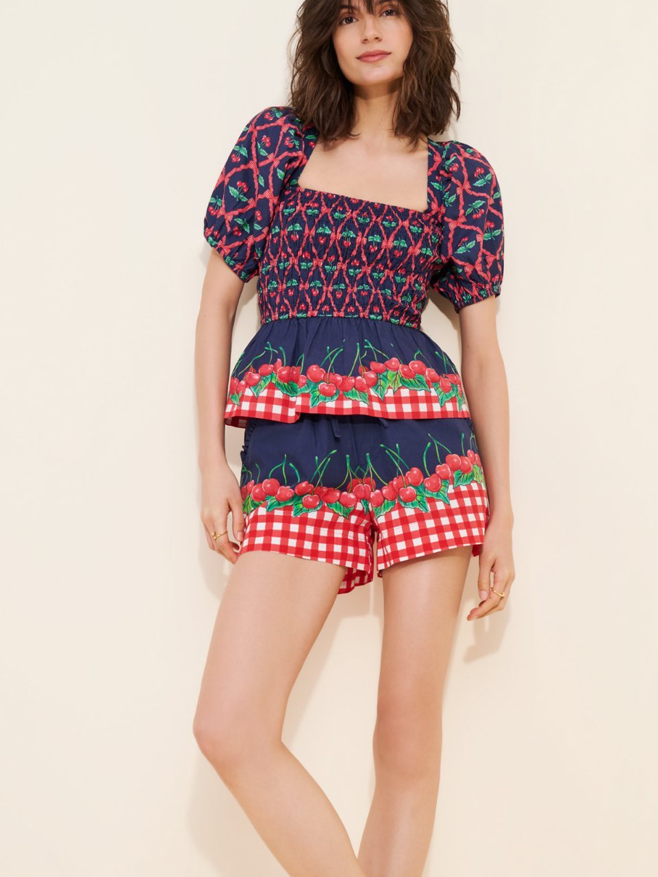 Cherry set navy and red