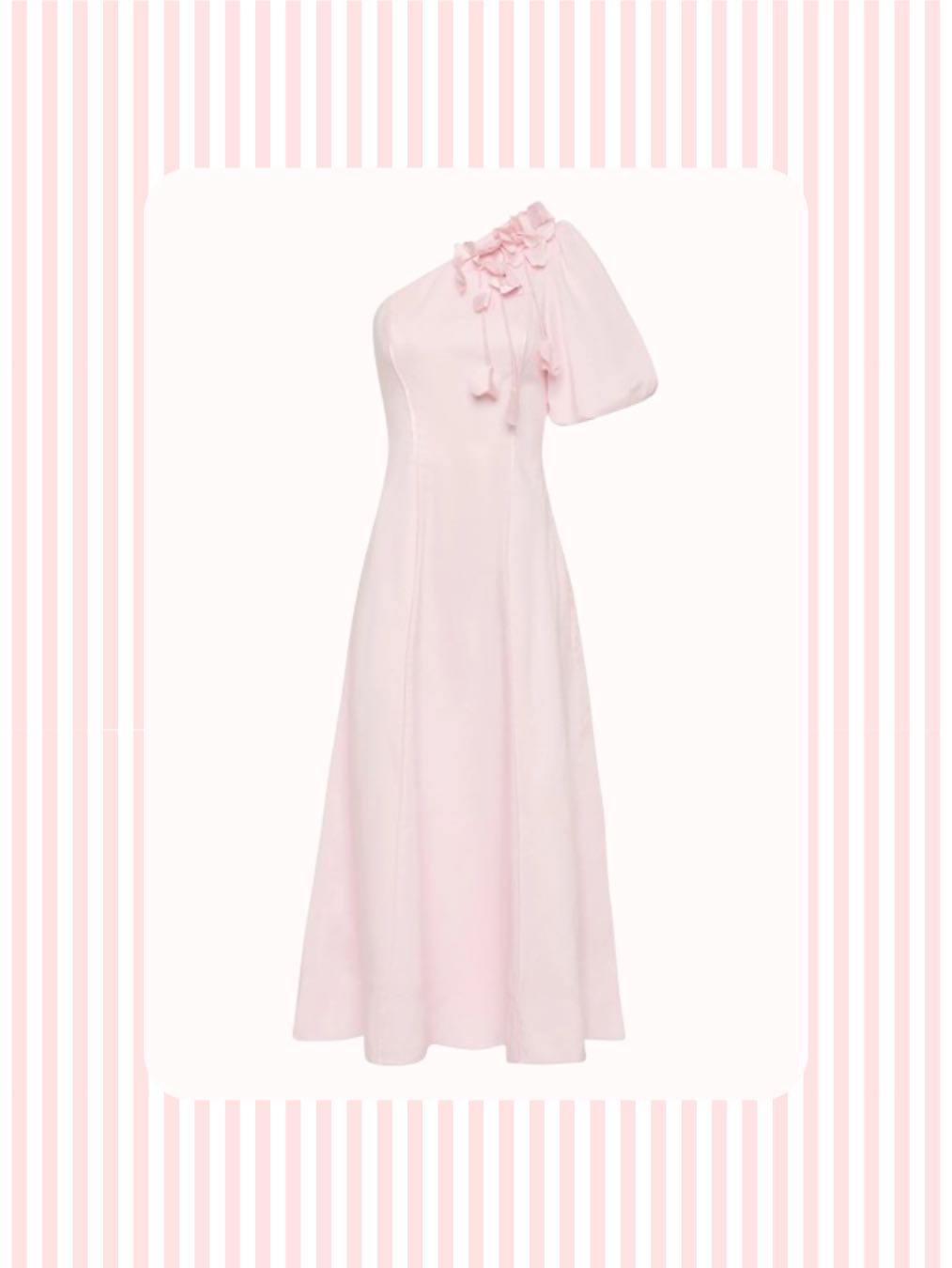 Pink One-Shoulder Midi Dress