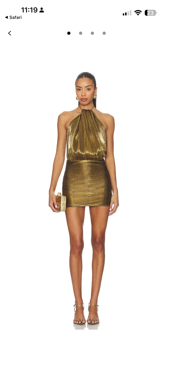 Gold retrofete cocktail dress open back