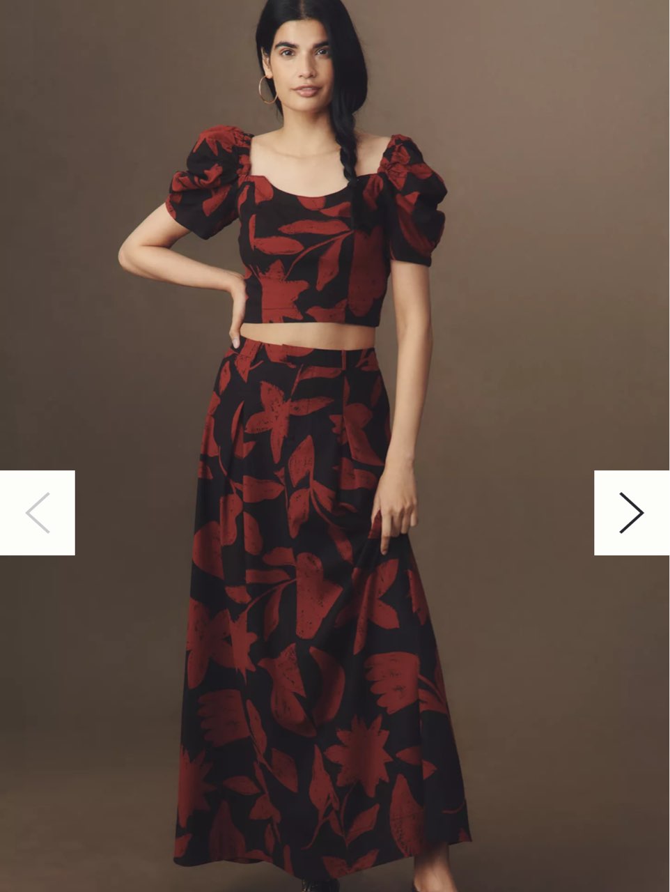 Anthropologie red and black skirt