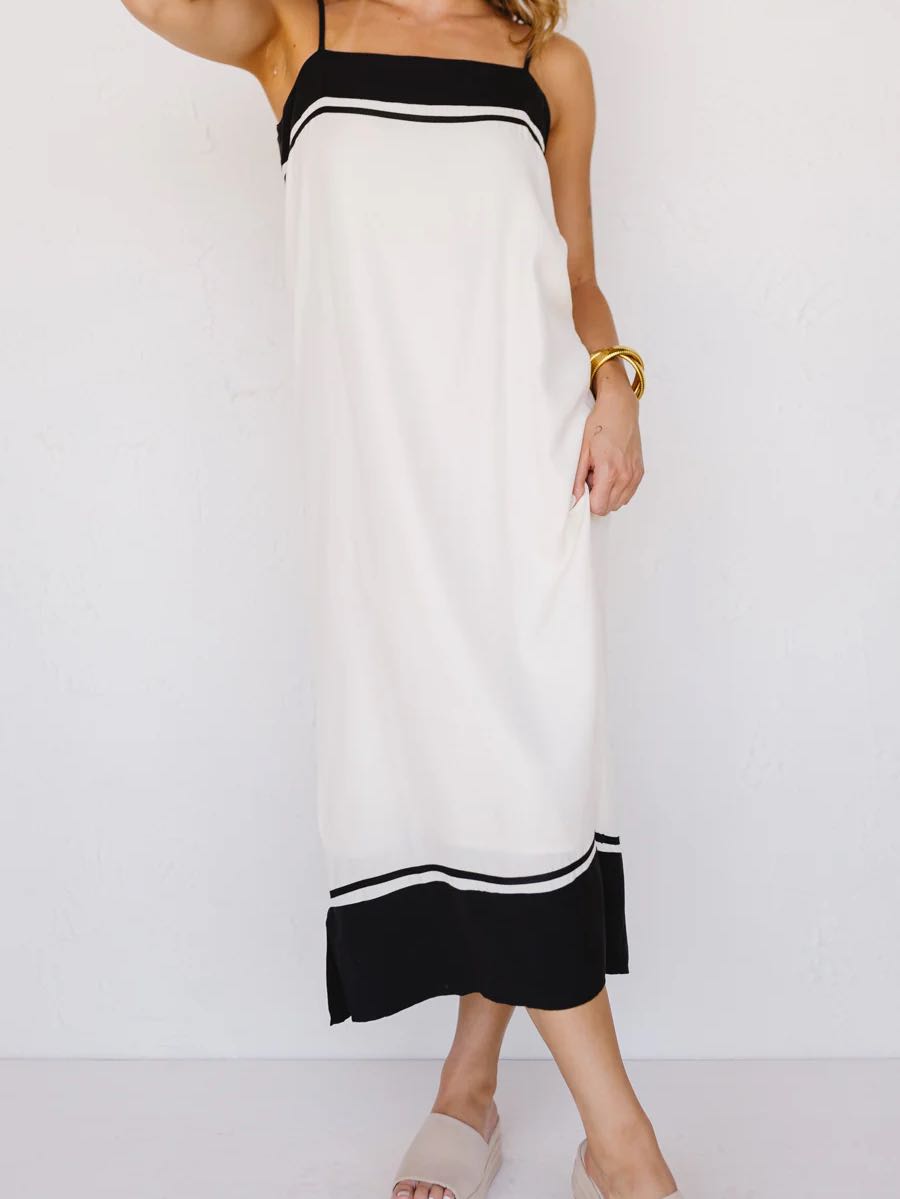 Black and Beige Maxi Dress