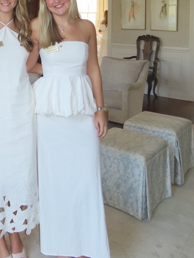 White Strapless Midi Dress