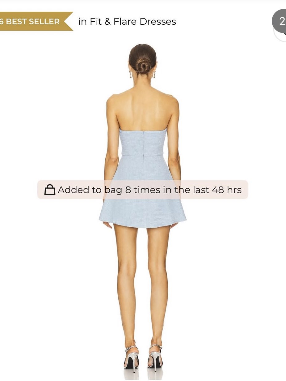 Light Blue Strapless Button-Front Mini Dress