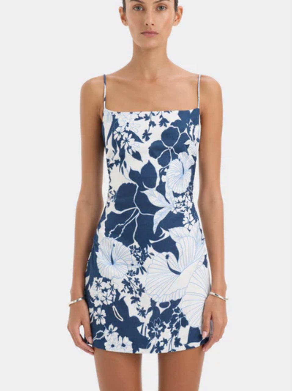 Blue and White Floral Mini Dress
