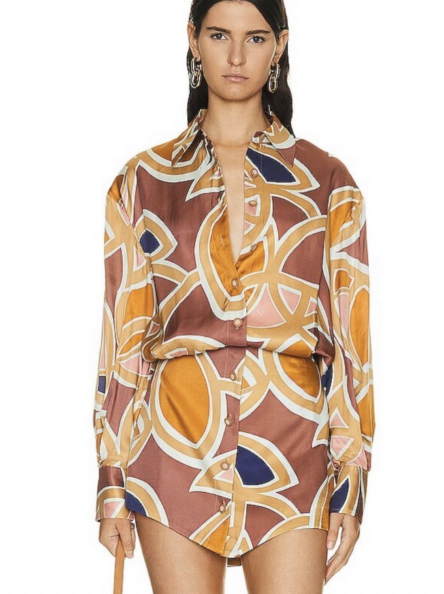 Alexis Burnt Orange and Navy dress