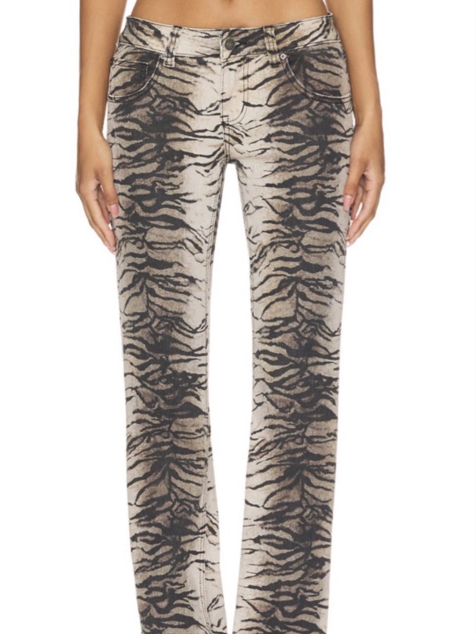 Animal Print Denim Jeans