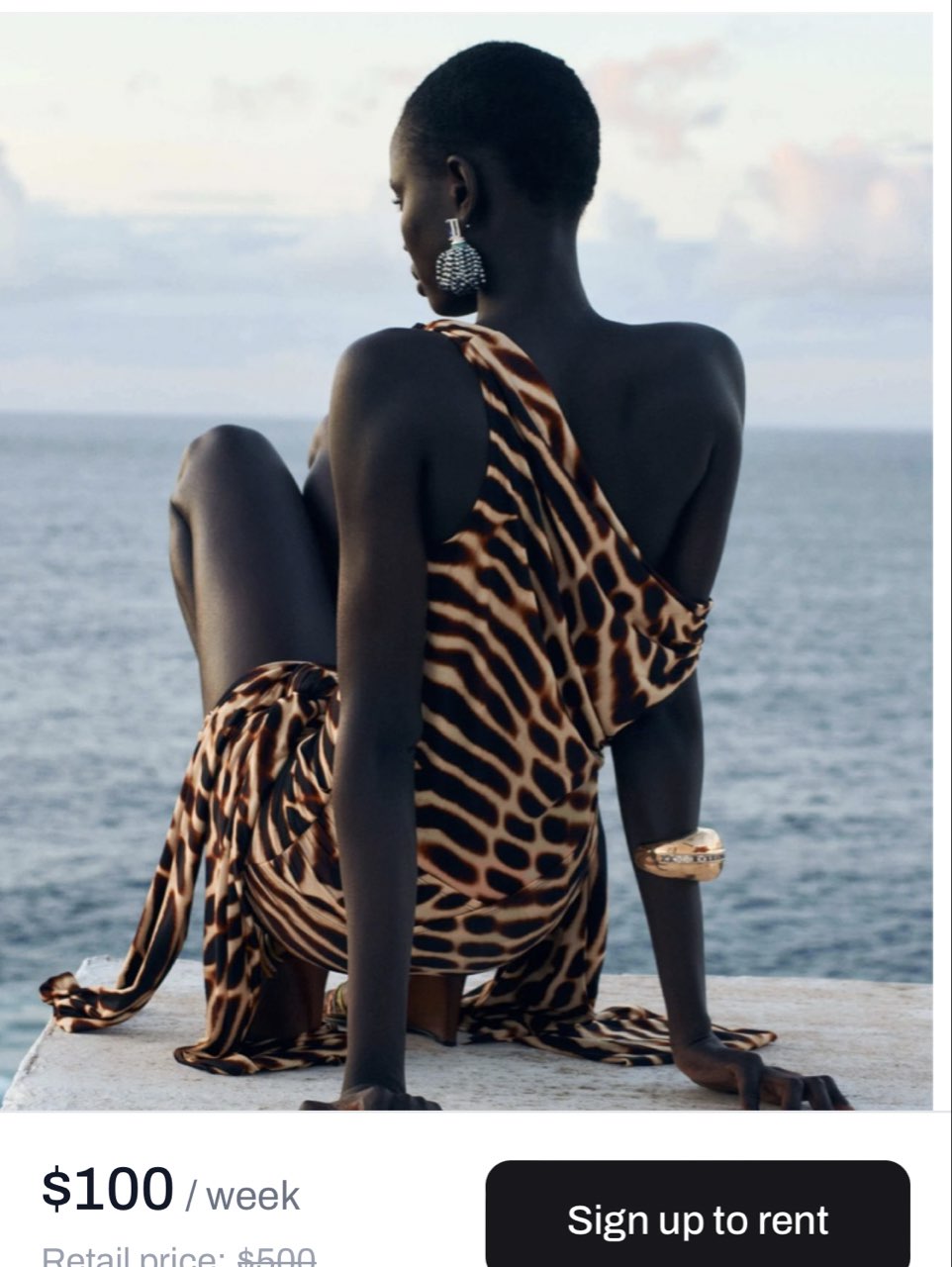 One-Shoulder Animal Print Dress
