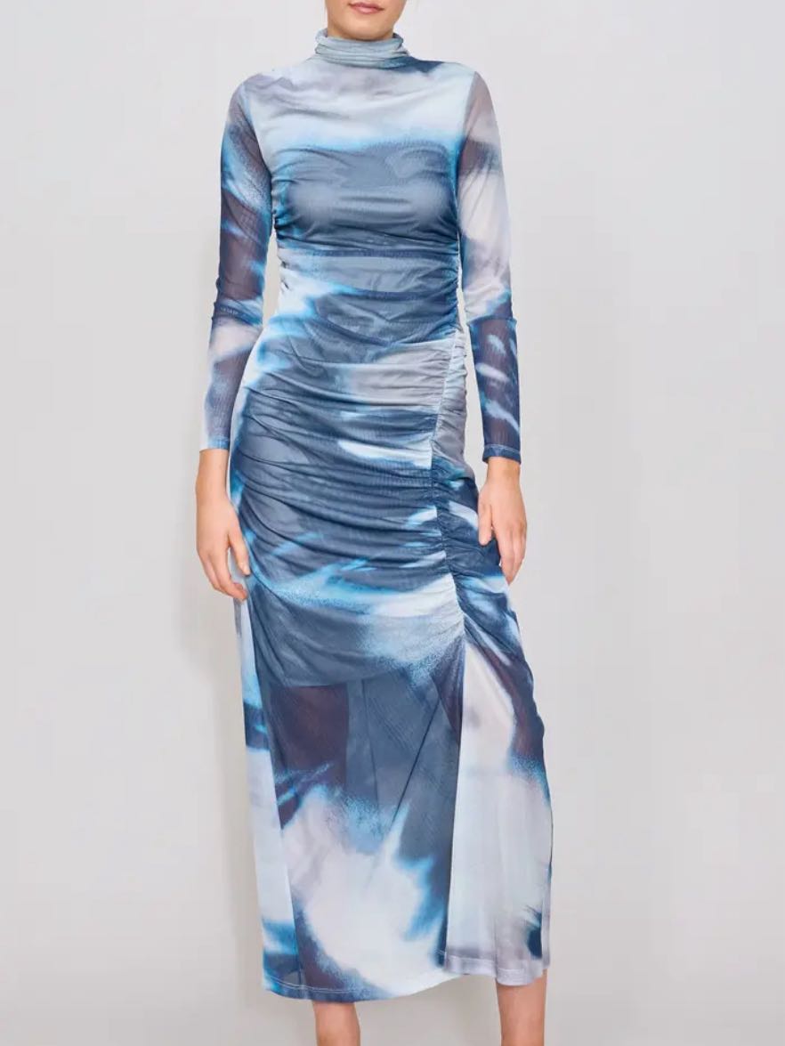 Long Sleeve Mesh Midi