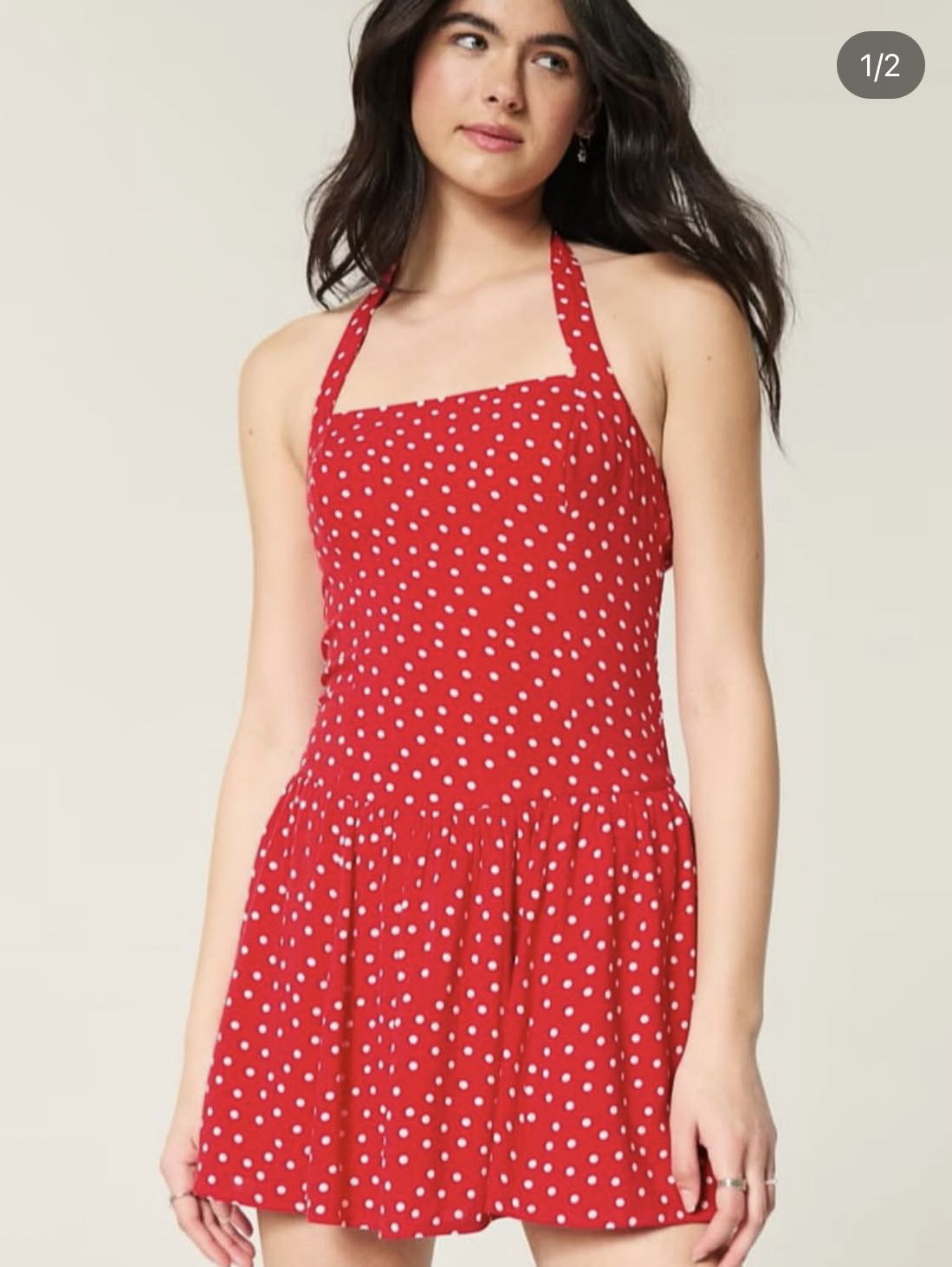 Red polka dot dress
