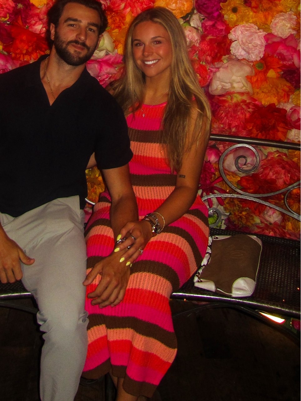 Striped Knit Midi Dress