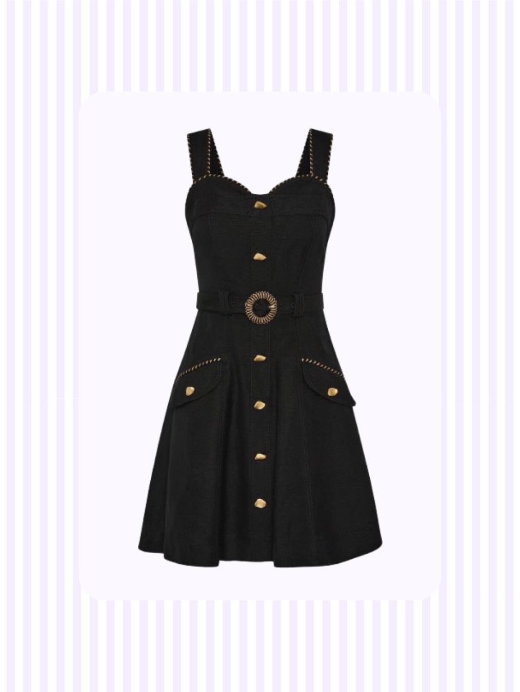 Black Button Front Mini Dress