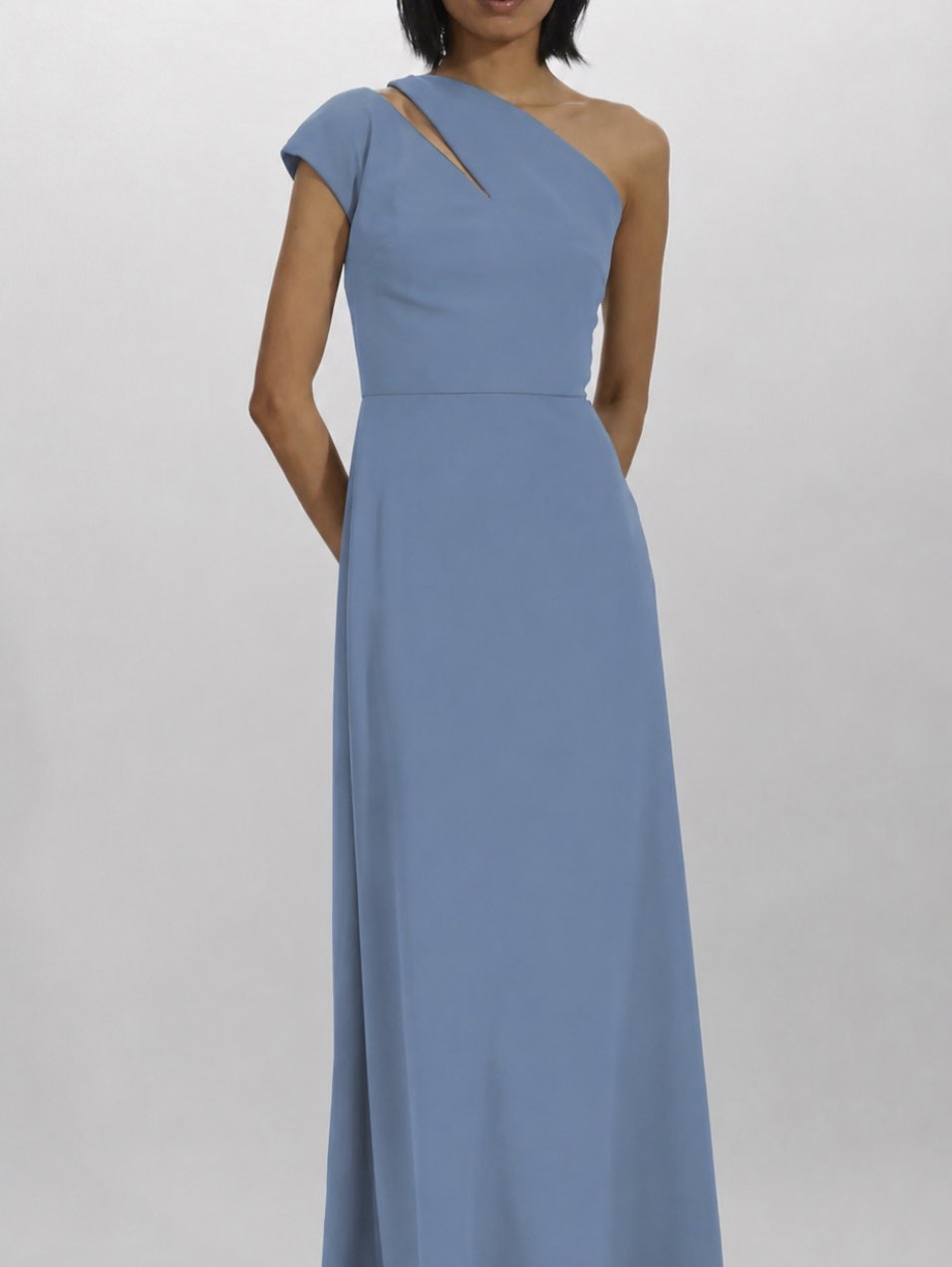 Asymmetric One-Shoulder Blue Dress
