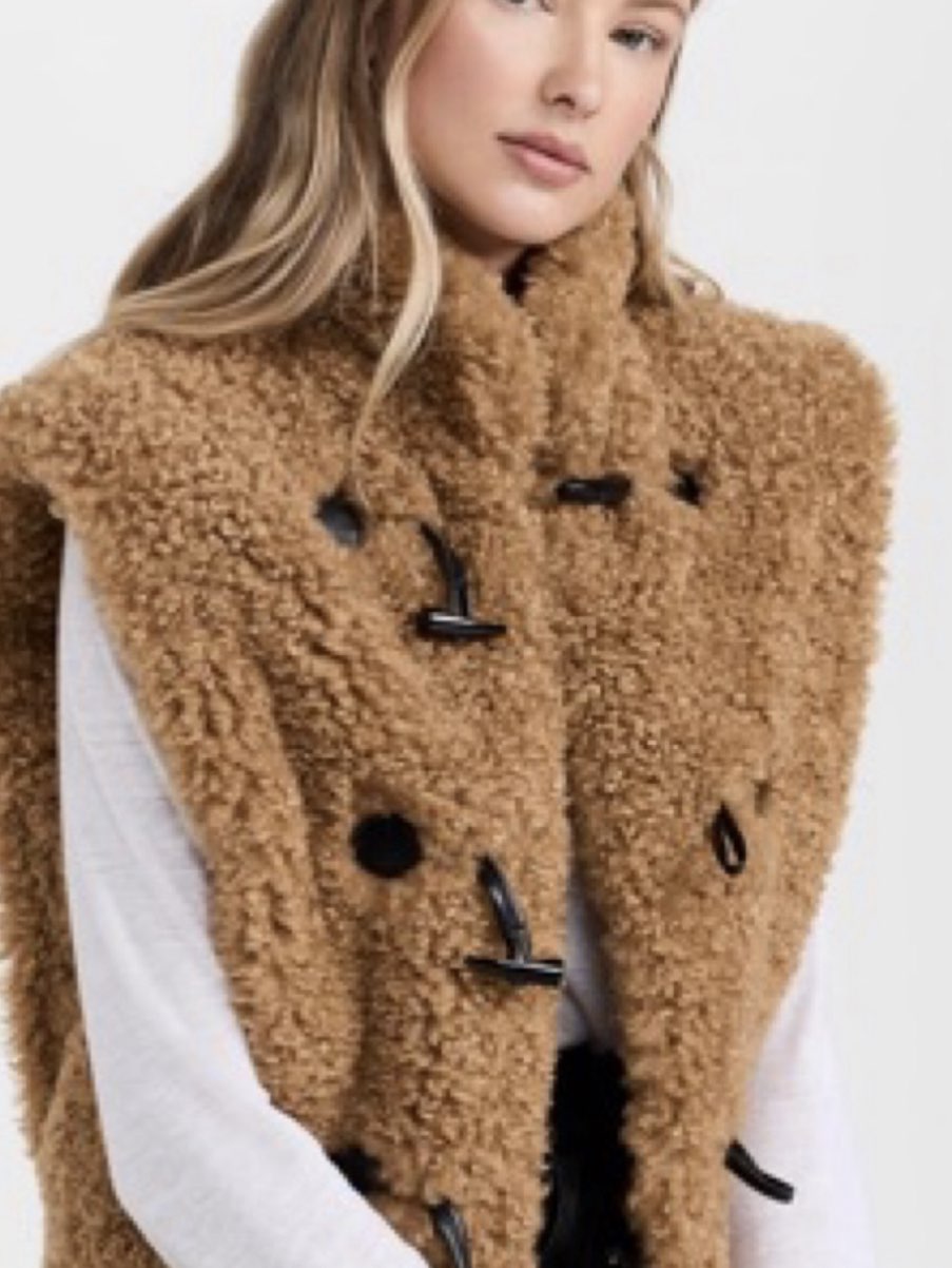 Camel Teddy Fleece Vest