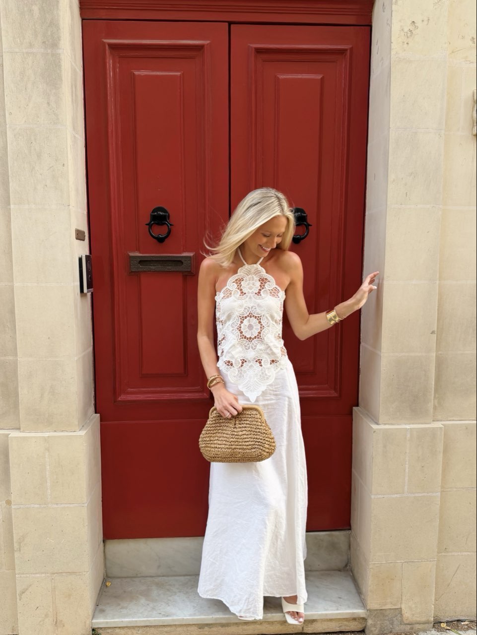 Handmade White Crochet Halter Top