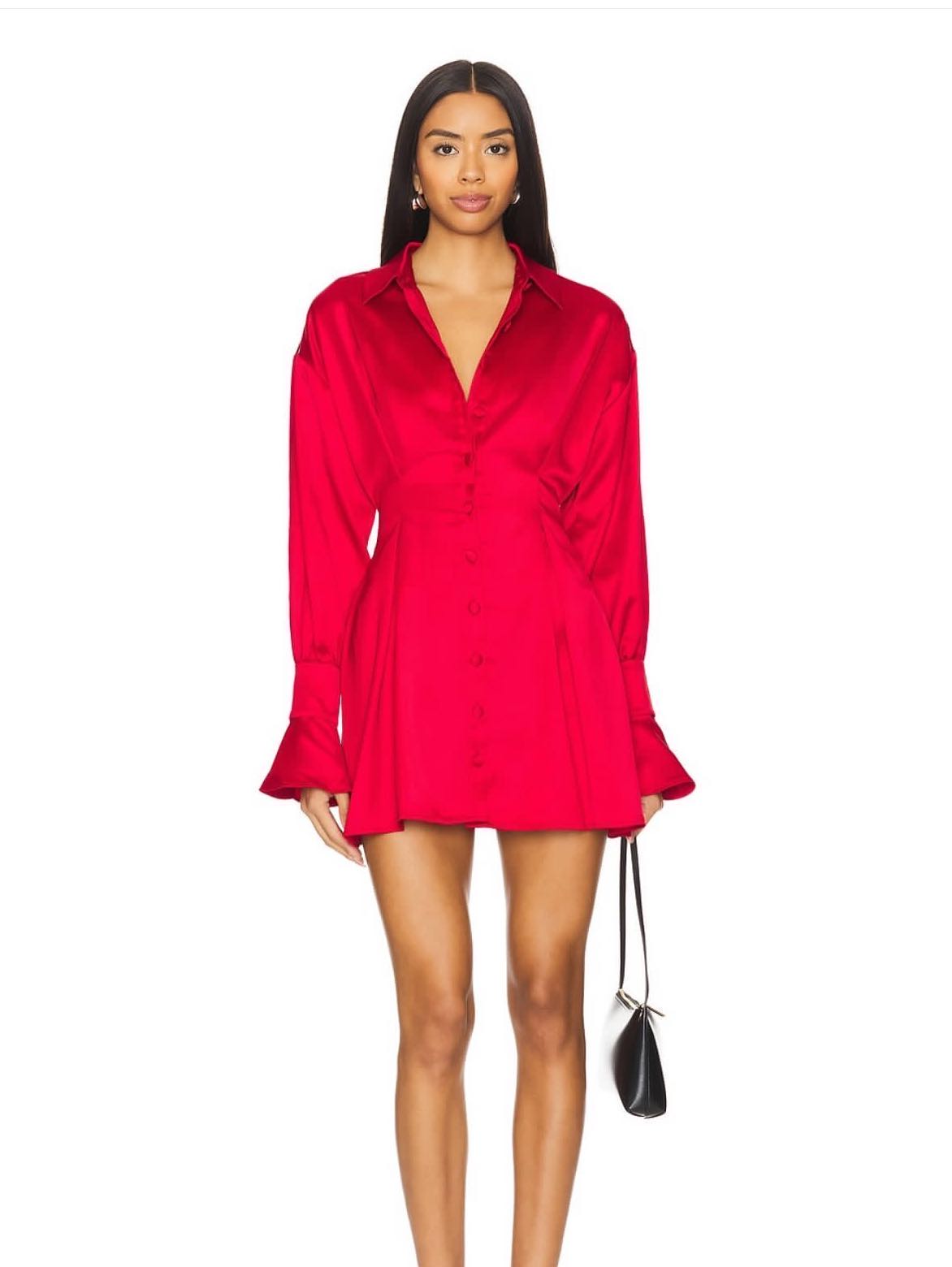 MAJORELLE Maritza Shirt Dress in Cherry Red