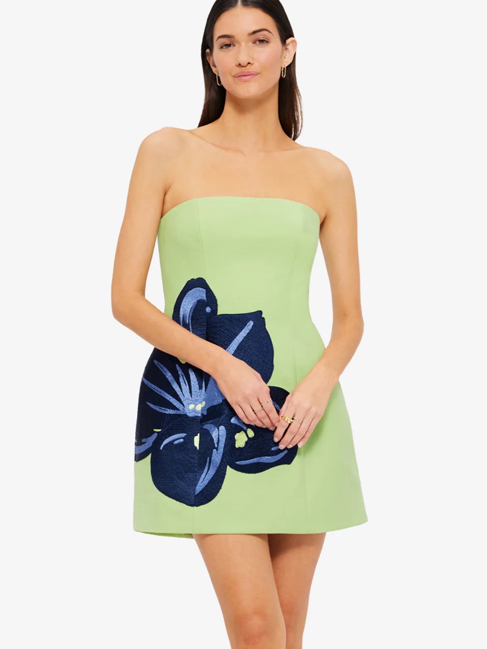Leo Lin Vibrant Floral Strapless Dress