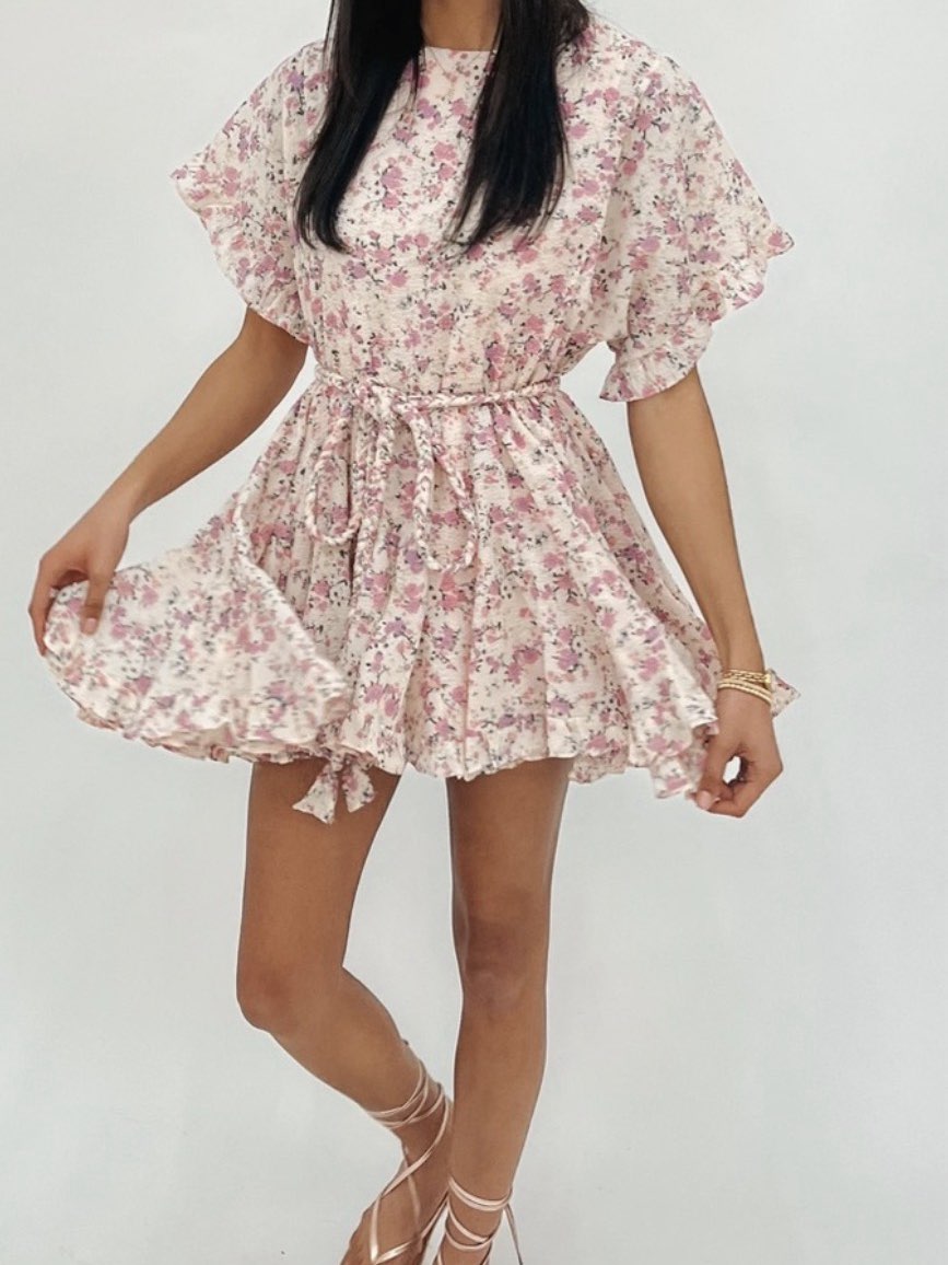 Floral Ruffle Mini Dress